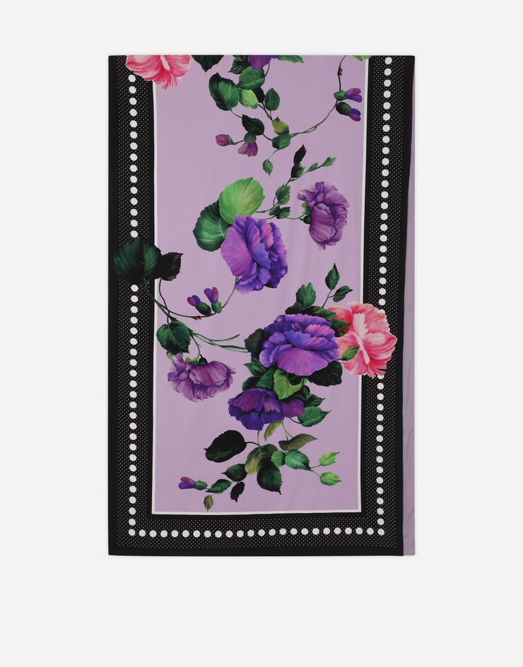 Rose-print charmeuse hijab - 3