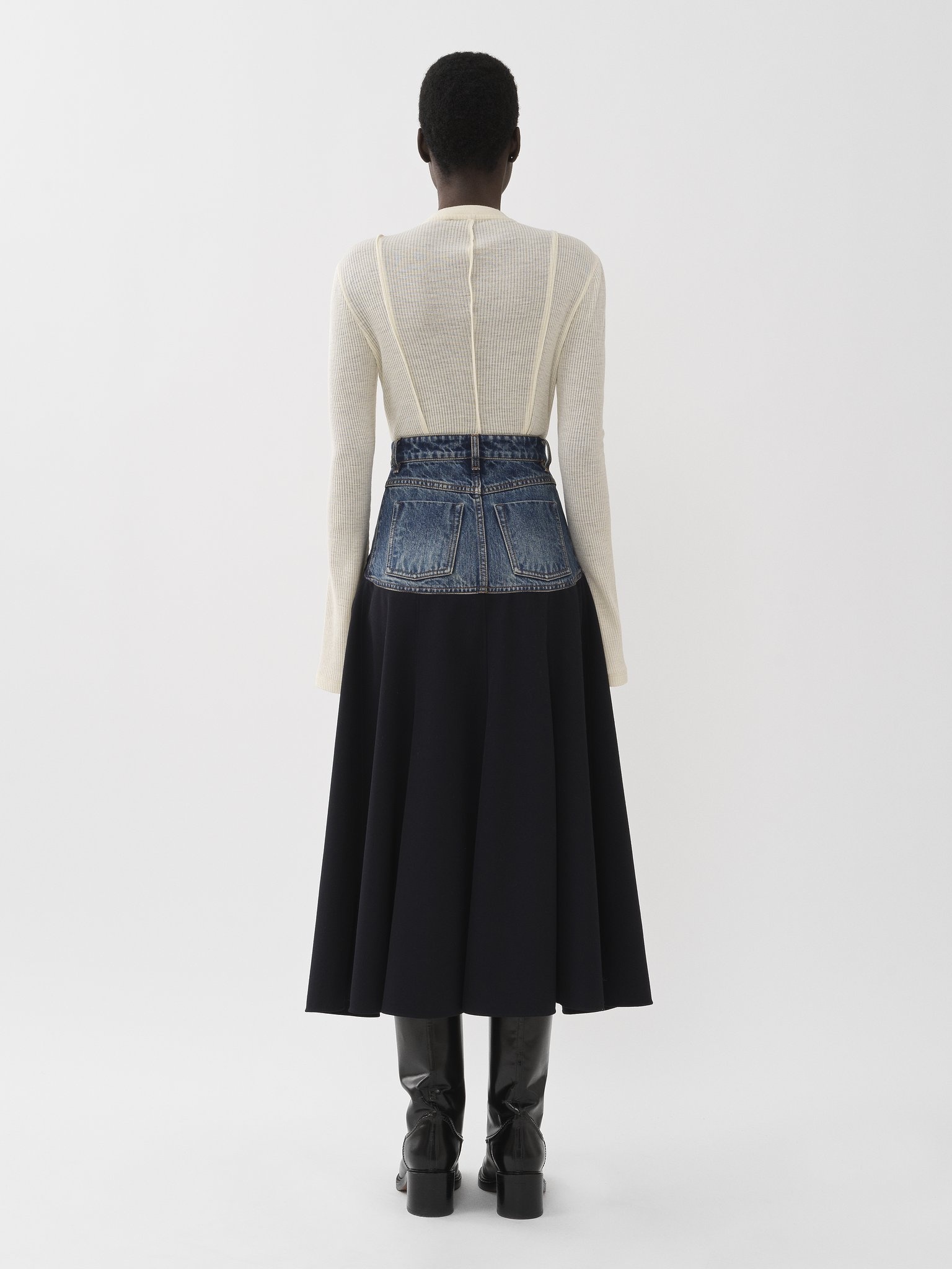 FLARED MID-LENGTH SKIRT - 4