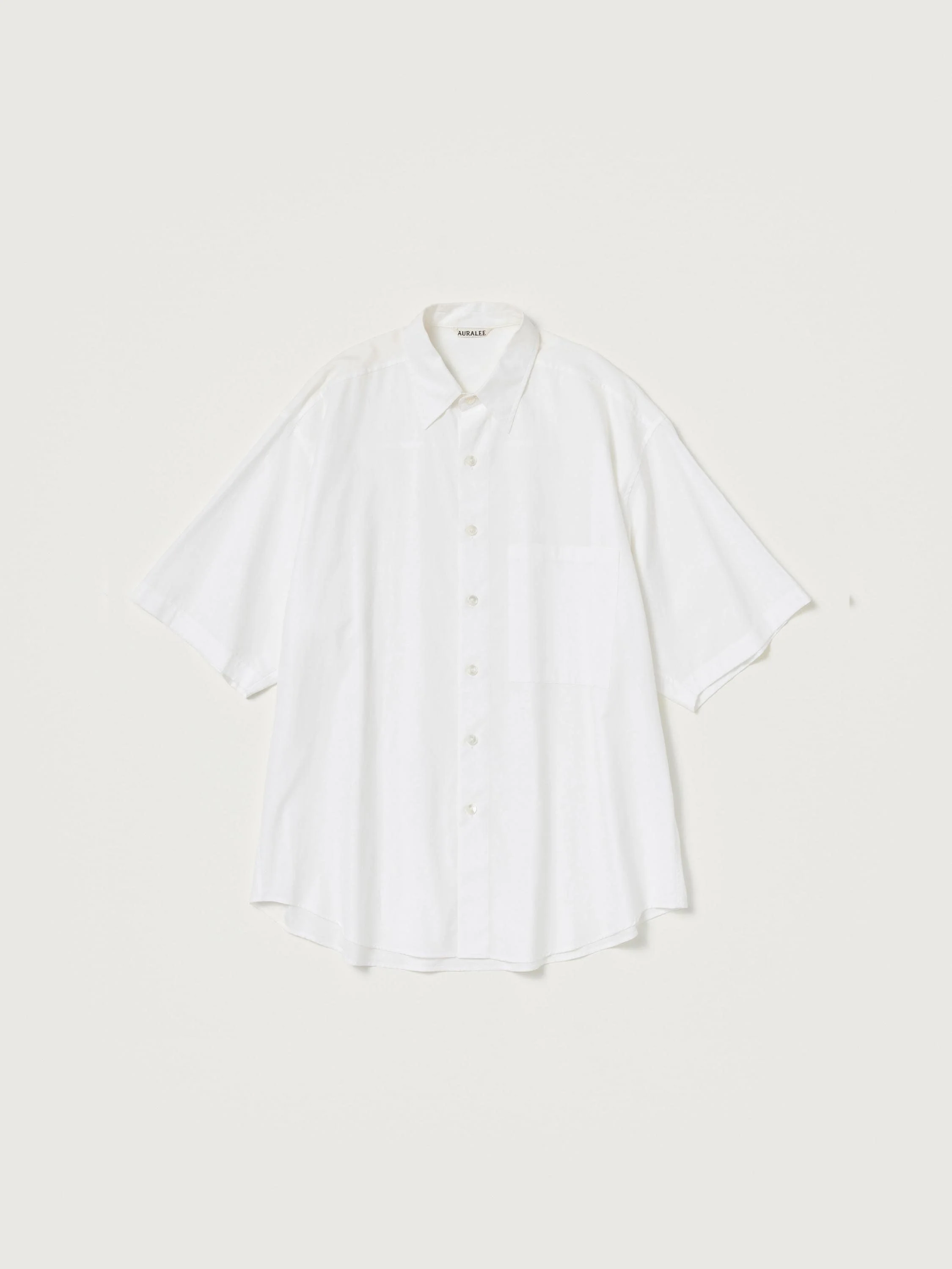 WASHED FINX TWILL BIG HALF SLEEVED SHIRT - 1