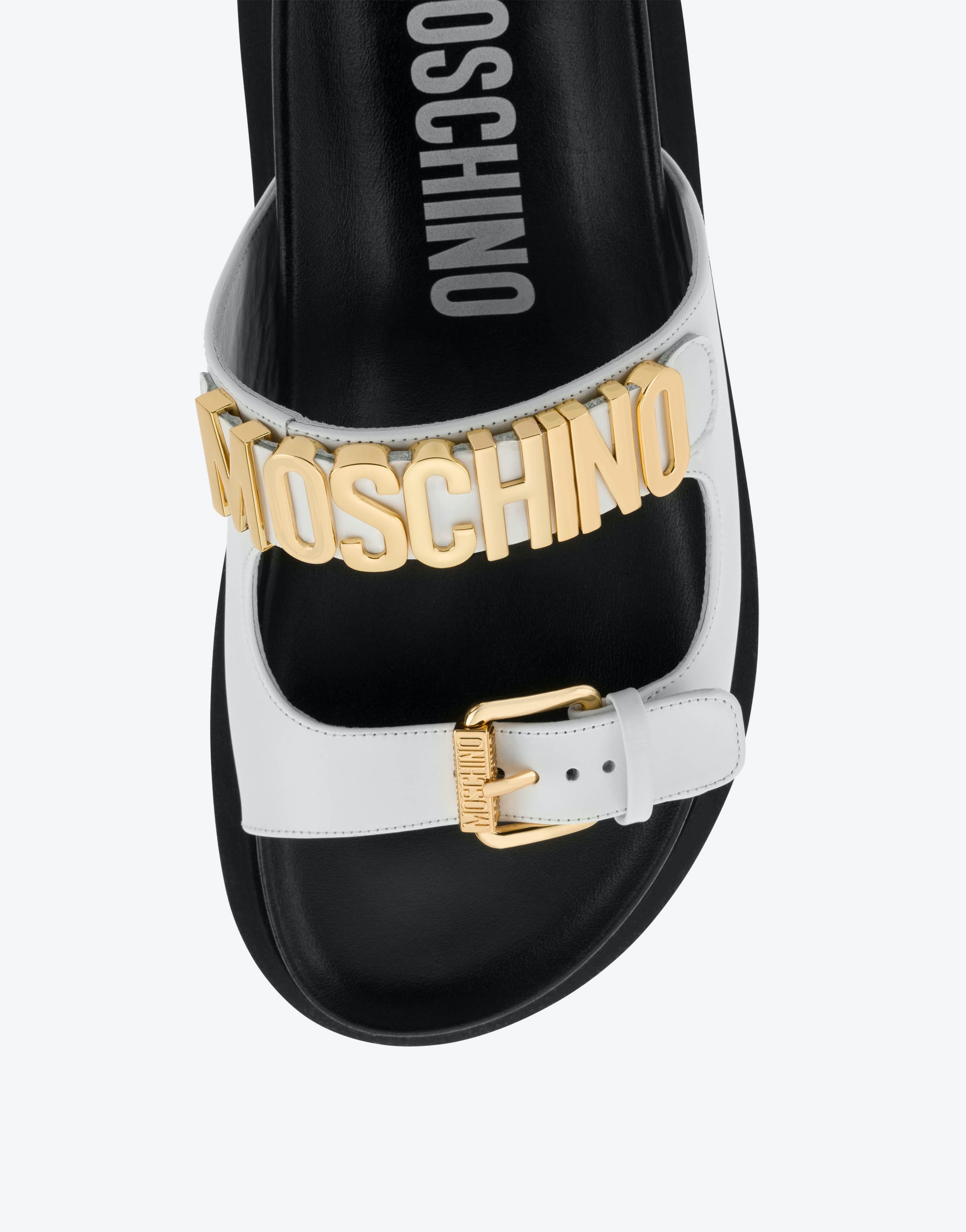 LETTERING LOGO CALFSKIN SANDALS - 4