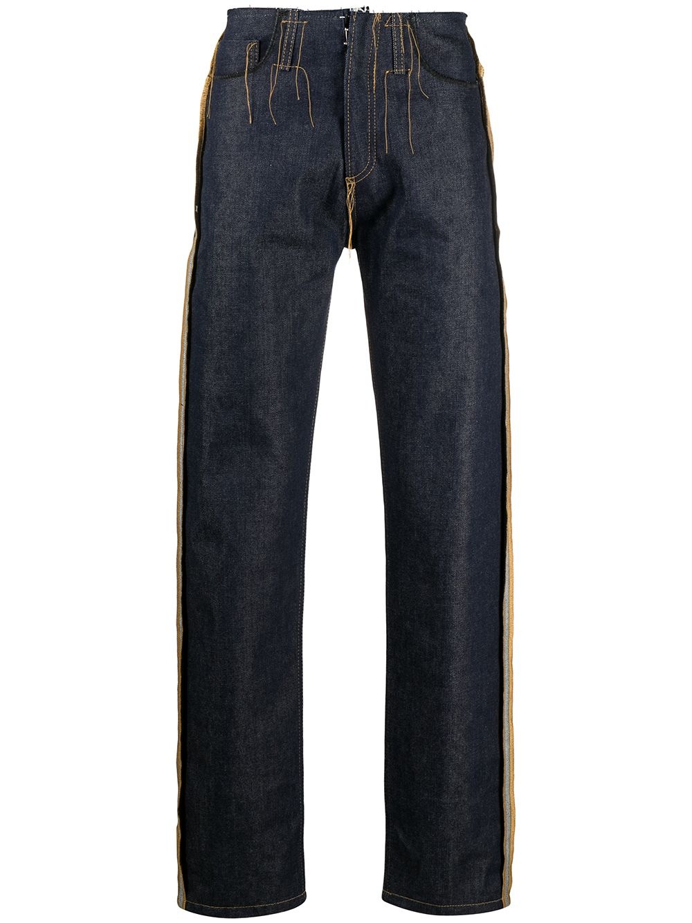 contrast-stitching straight-leg jeans - 1