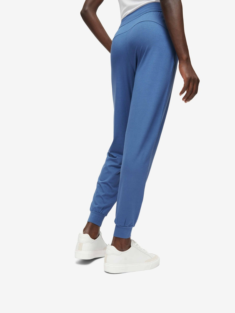 Derek Rose Women's Track Pants Basel Micro Modal Stretch Storm Blue outlook