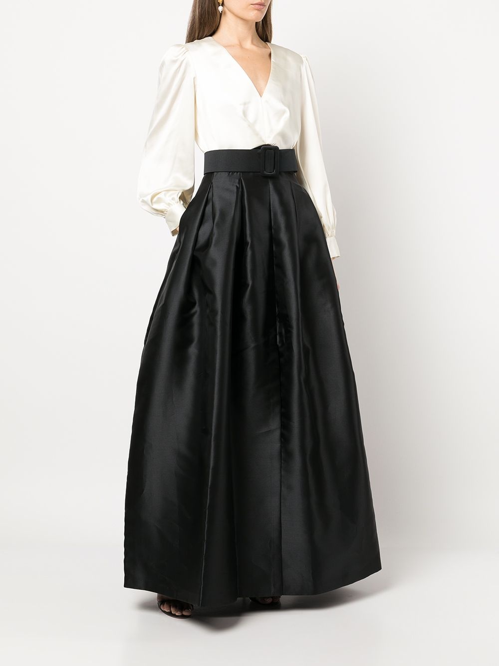 Zoe colour-block satin gown - 3