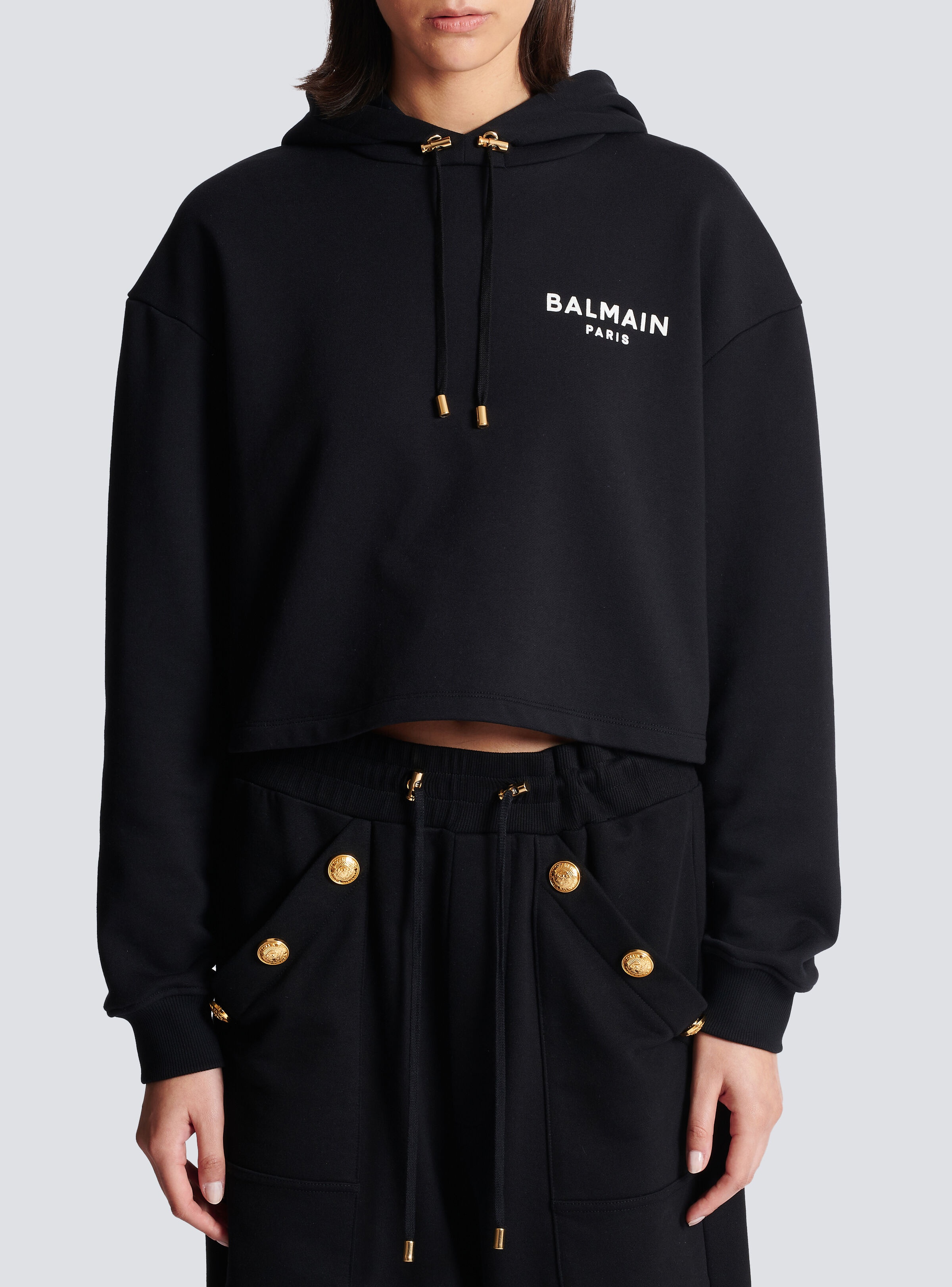 Flocked Balmain Paris hoodie - 5