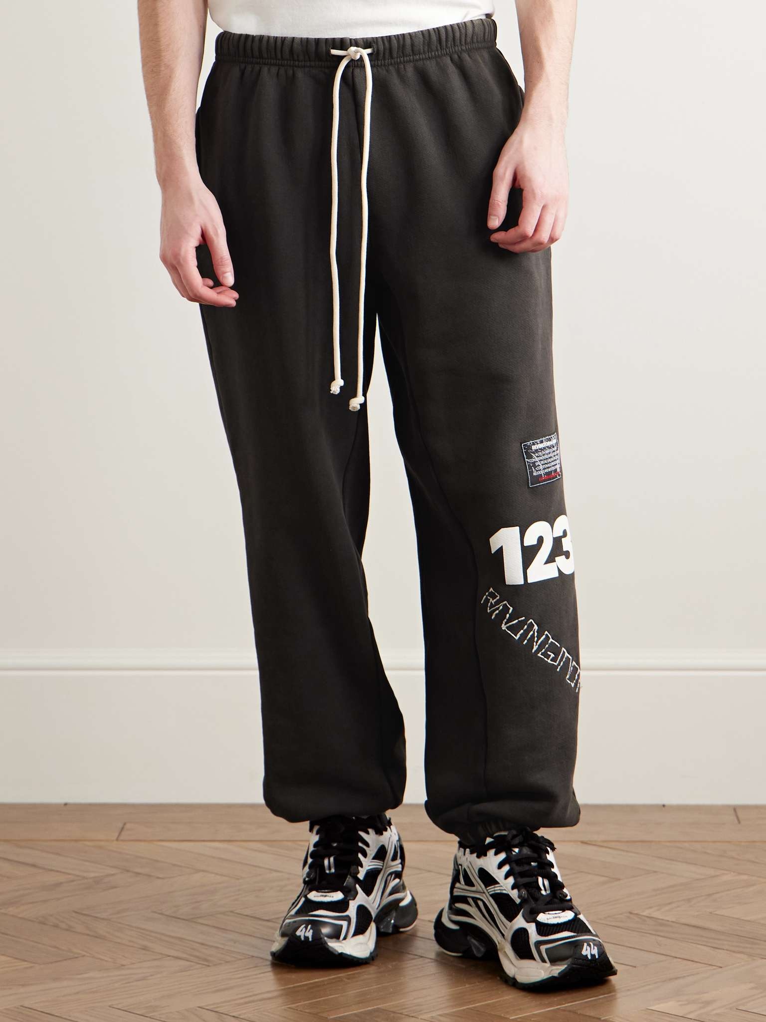 CVA Tapered Logo-Print Embroidered Cotton-Jersey Sweatpants - 3