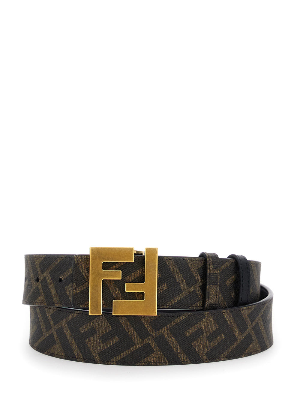 Fendi Men Brown Reversible Belt With Ff Buckle In Leather Man - 4