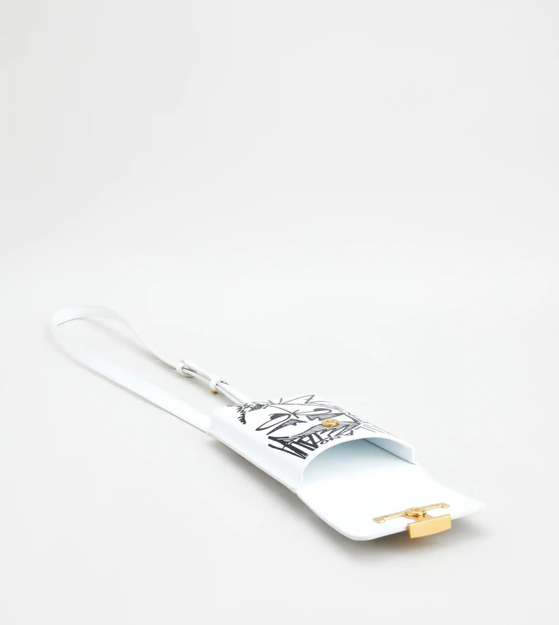Tod's TIMELESS LEATHER PHONE HOLDER MEDIUM - WHITE, BLACK outlook