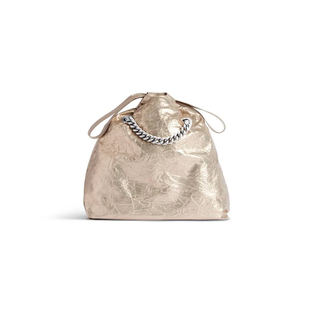 Women's Crush Small Tote Bag Metallized in Beige - 4