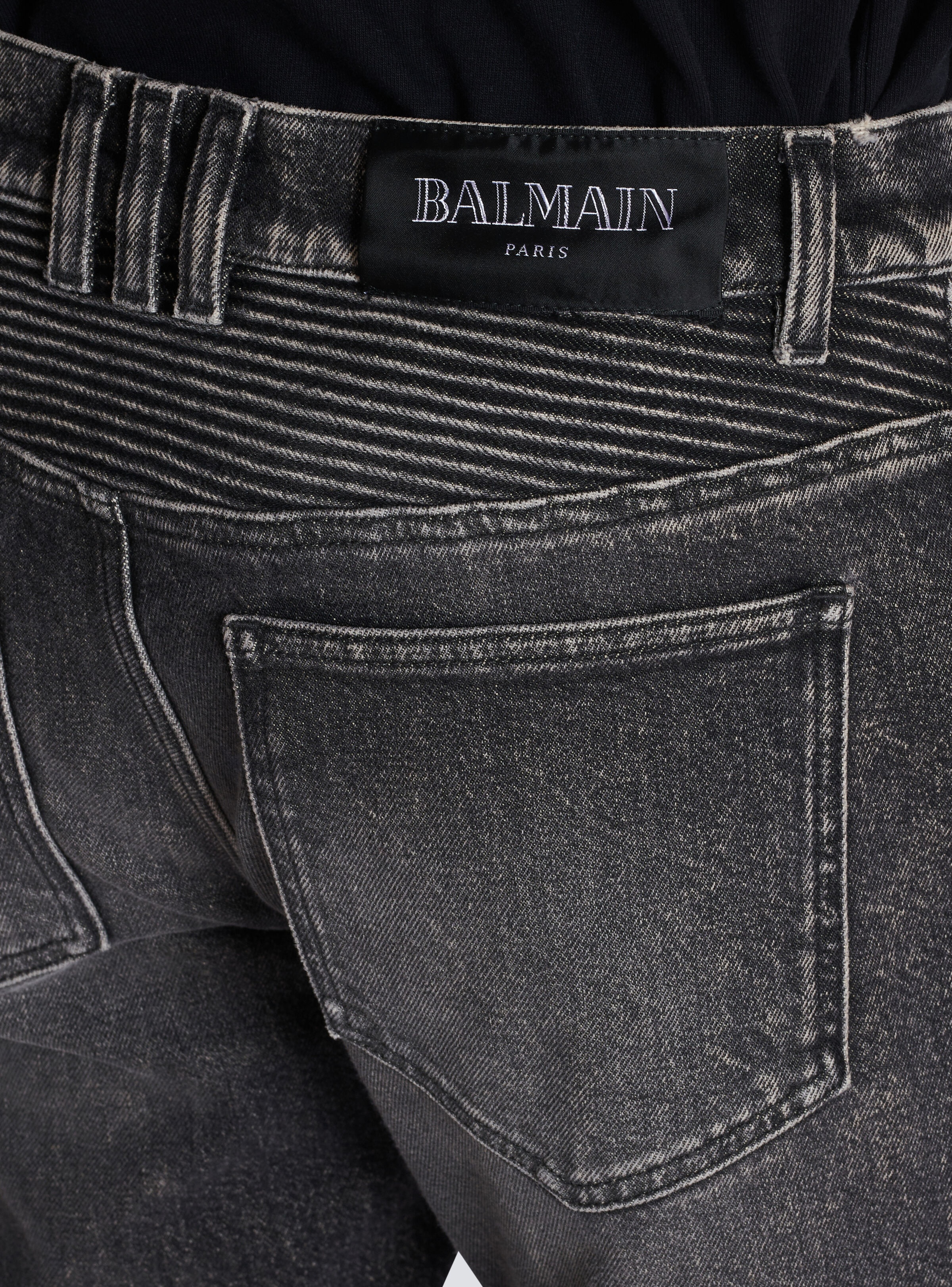 Slim-fit biker trousers in denim - 6