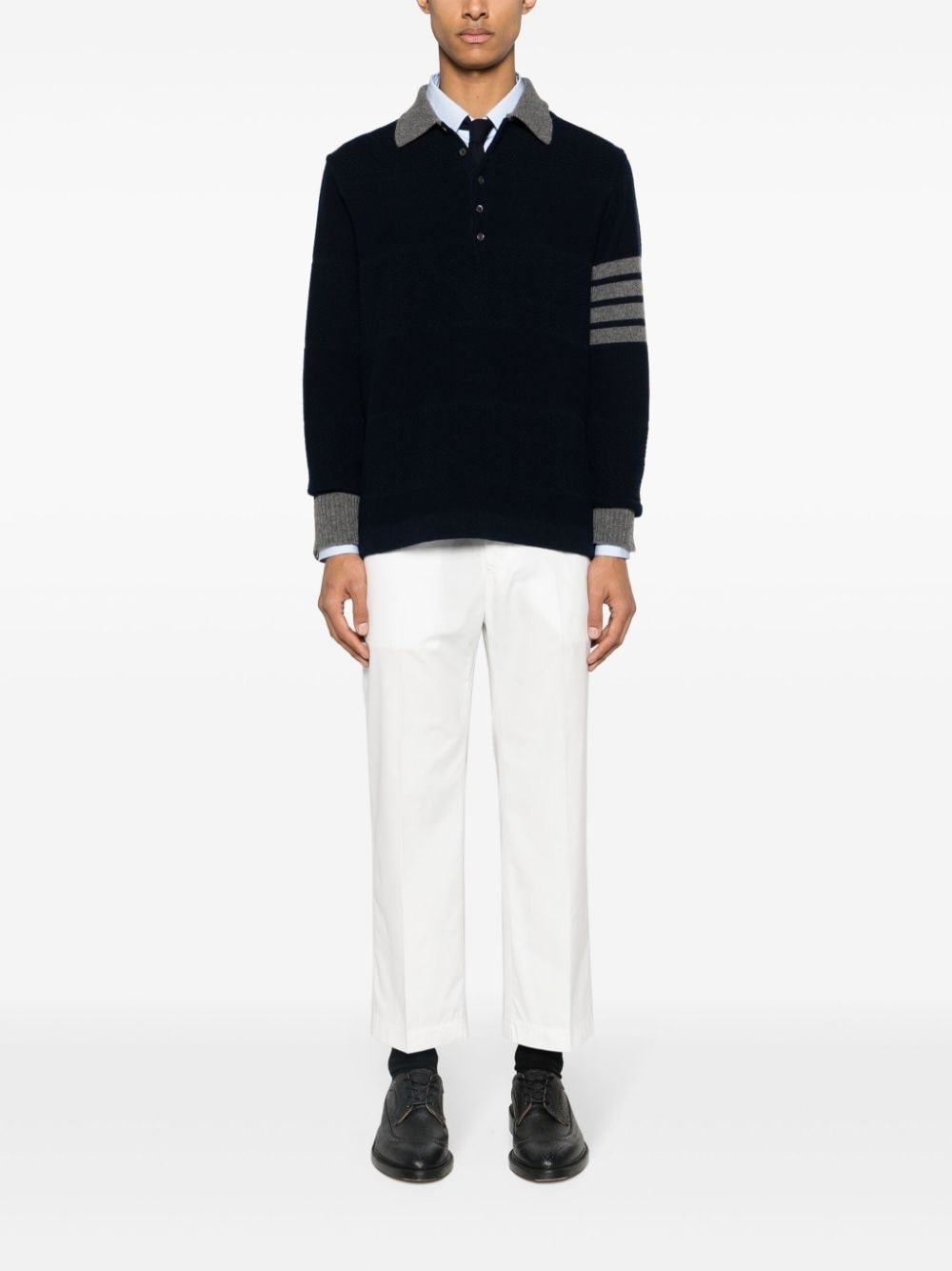 4-Bar virgin wool polo shirt - 2
