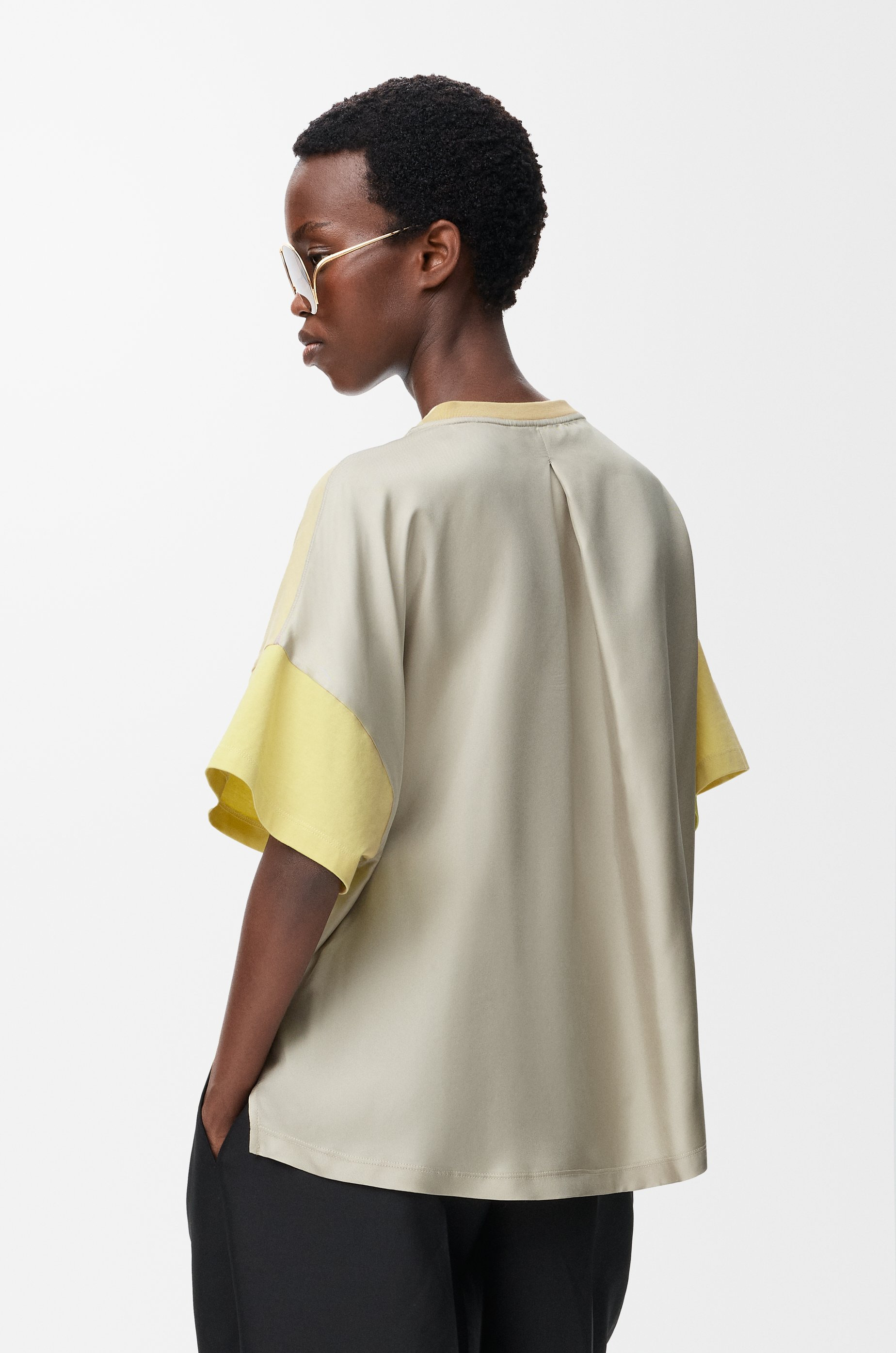 Boxy fit T-shirt in cotton and silk - 4
