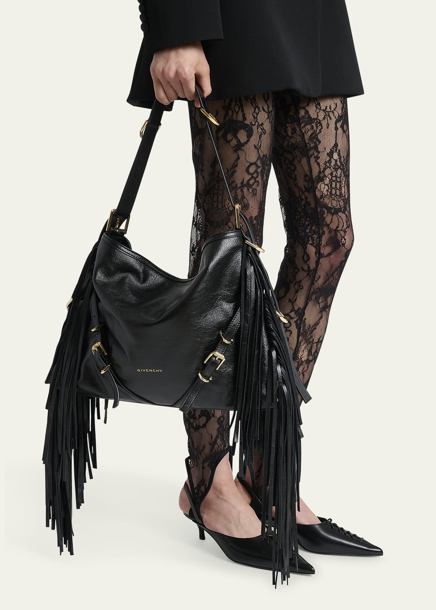 Voyou Medium Shoulder Bag in Fringe Leather - 2