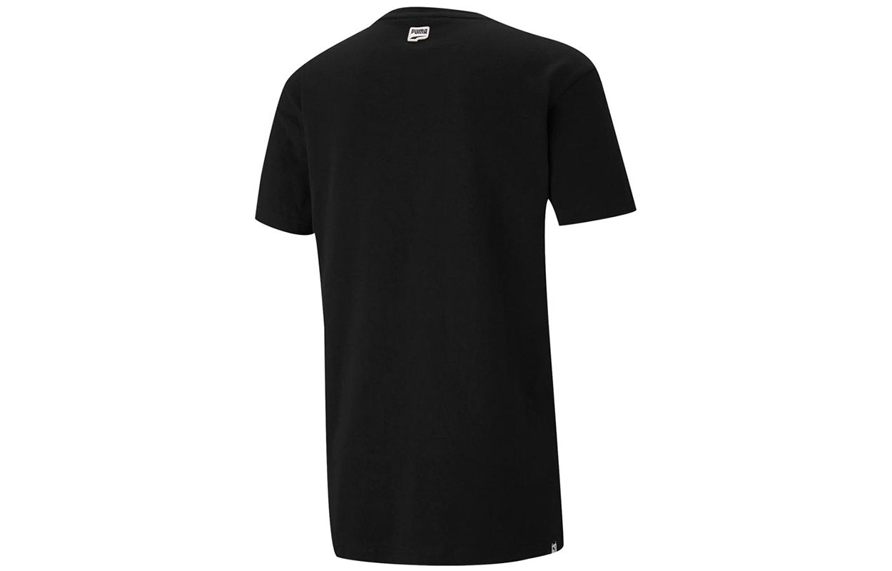 PUMA Printed Round Neck T-Shirt 'Black White' 531497-01 - 2