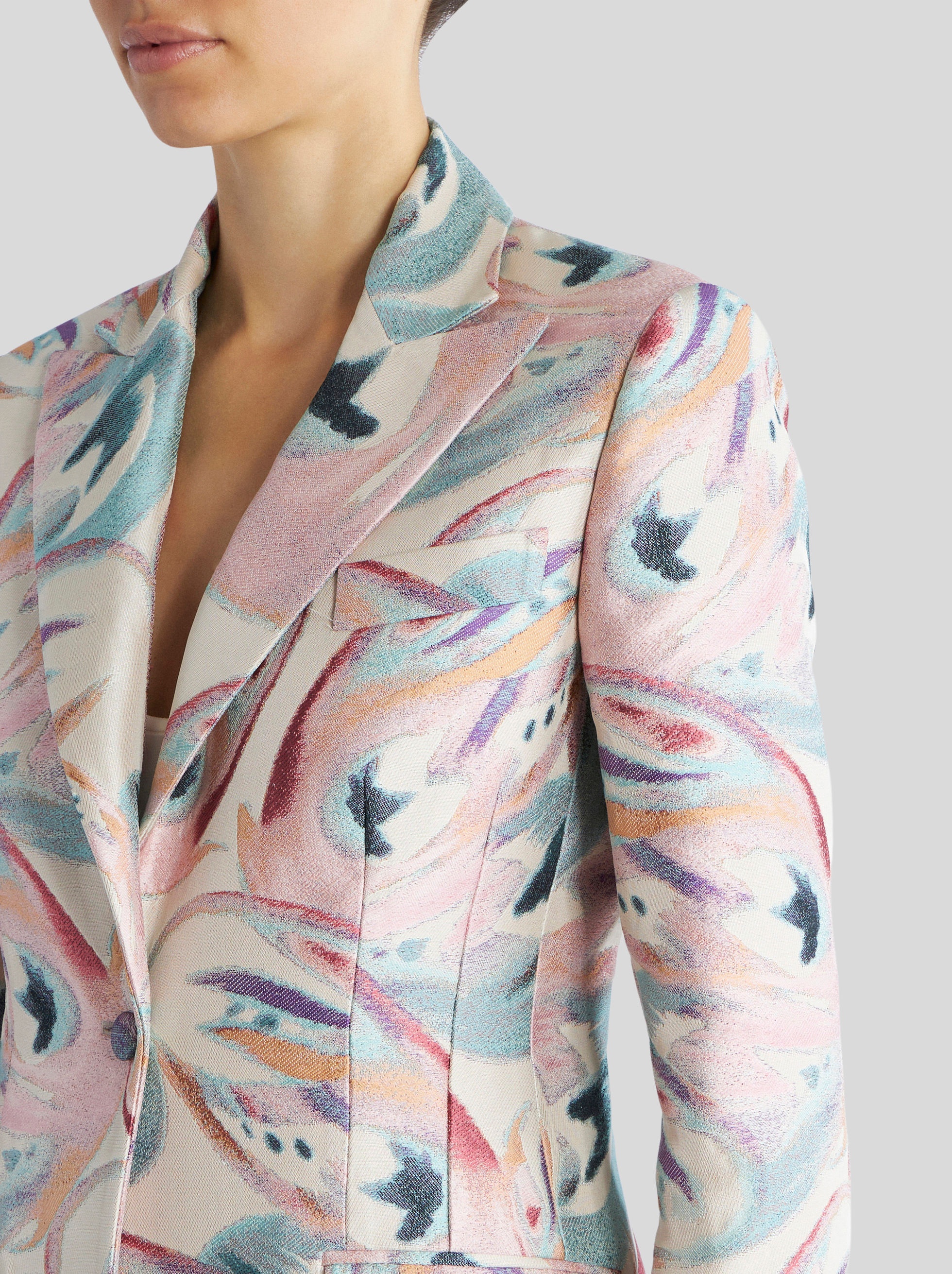 TAILORED JACQUARD JACKET WITH BUTTERFLIES - 2