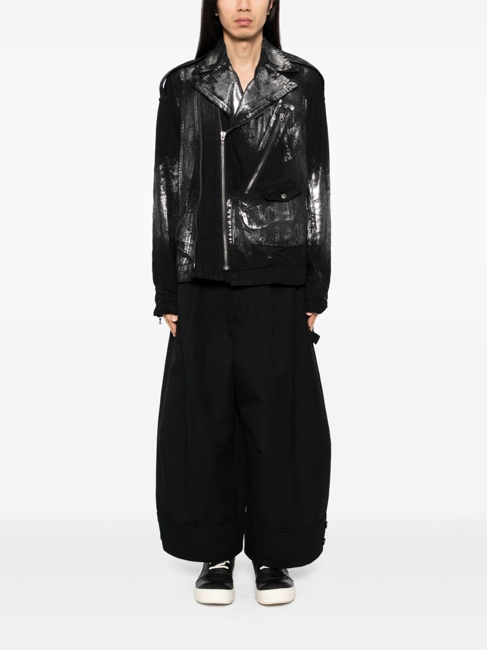cotton biker jacket - 2