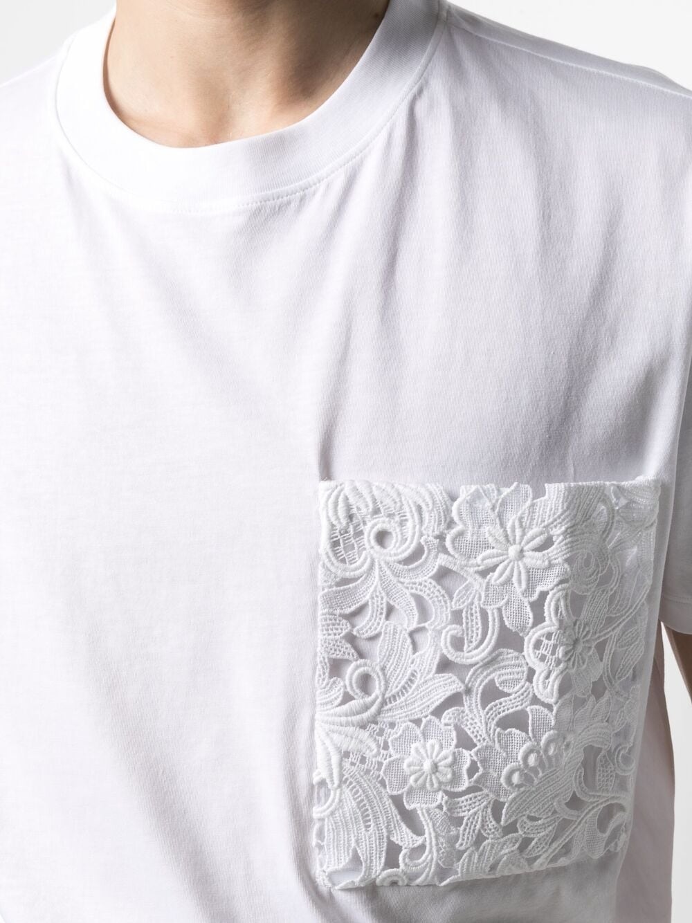 lace pouch pocket T-shirt - 5