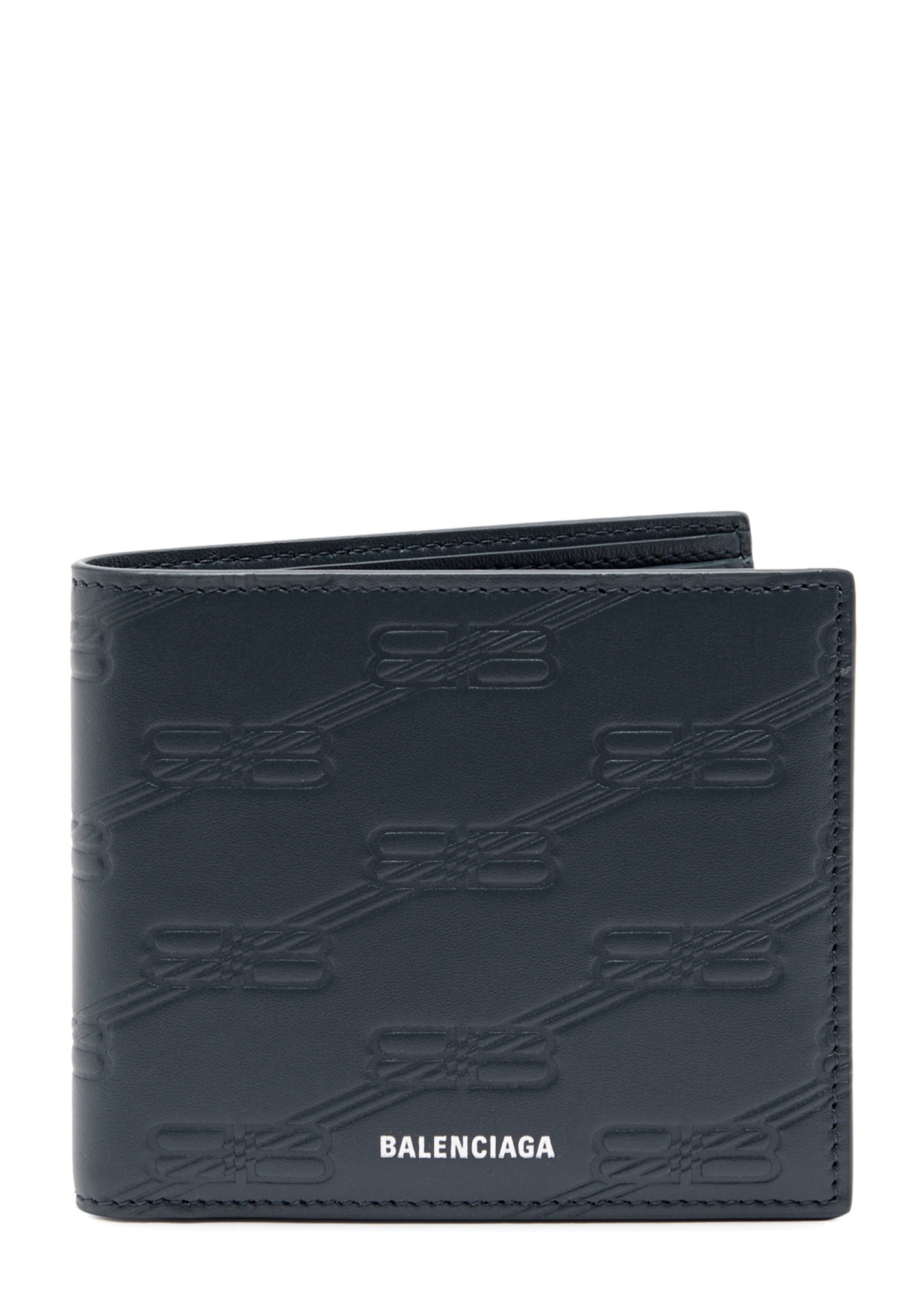 Logo-debossed leather wallet - 1