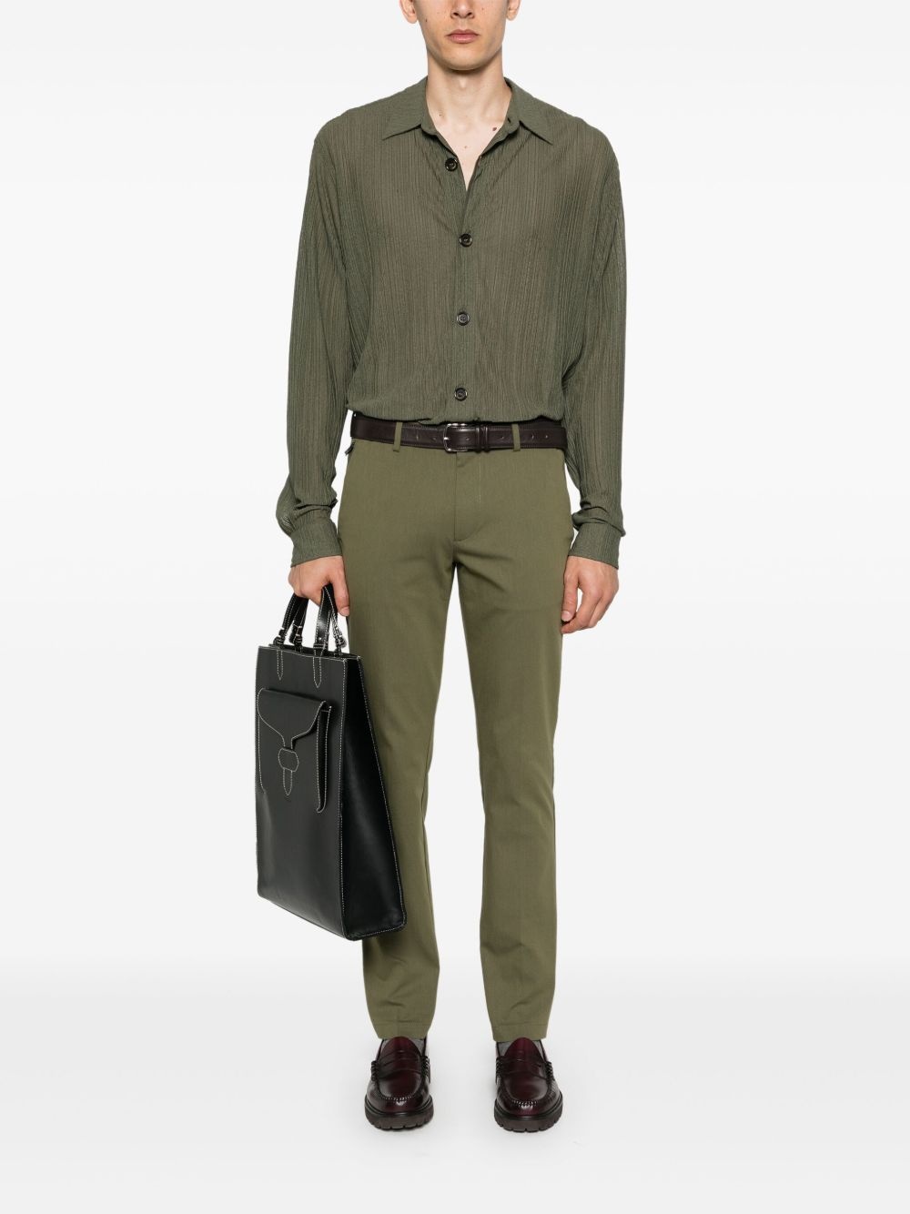 mid-rise tapered chinos - 2