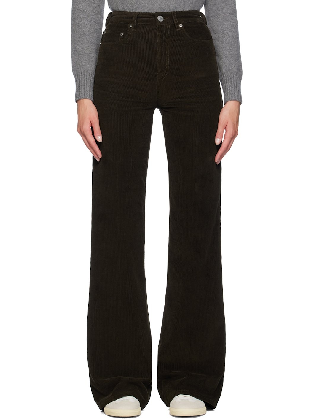 Brown Flared Trousers - 1