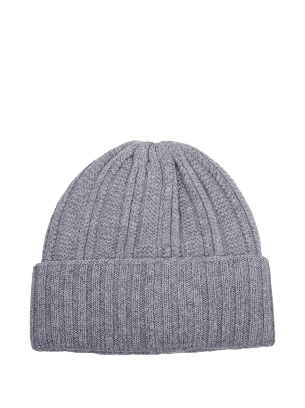 ribbed logo-patch beanie hat - 2