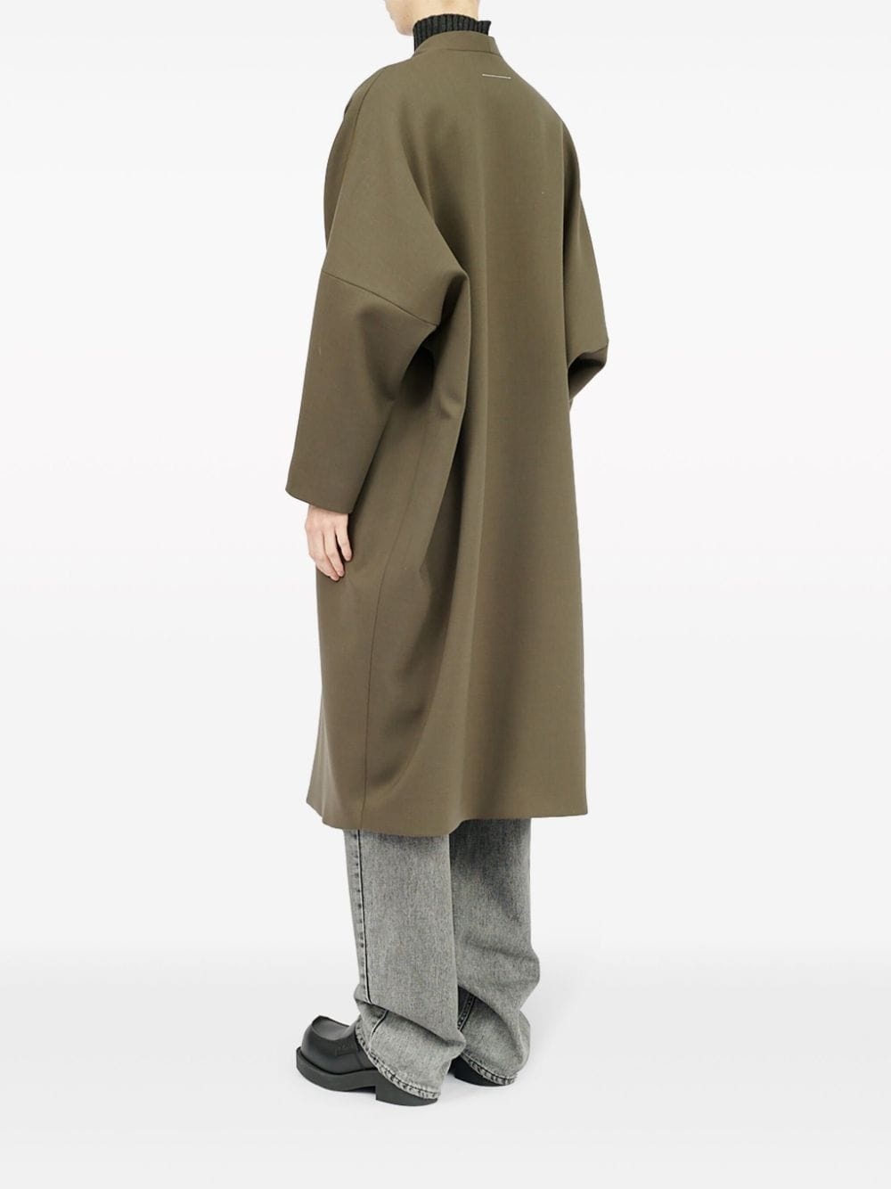 collarless single-breasted jacket - 4