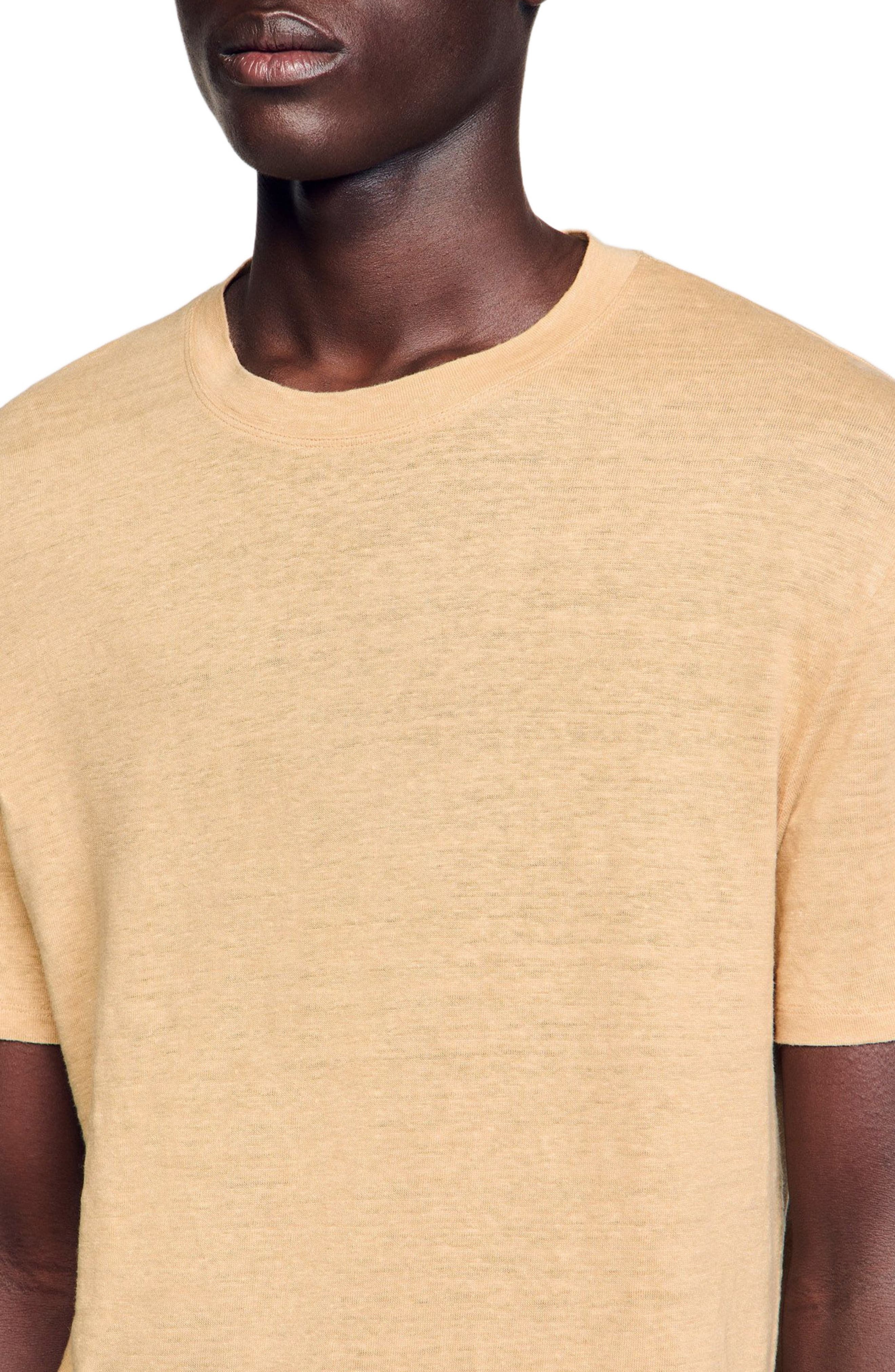 SANDRO Certified linen T-shirt in Nut at Nordstrom - 5