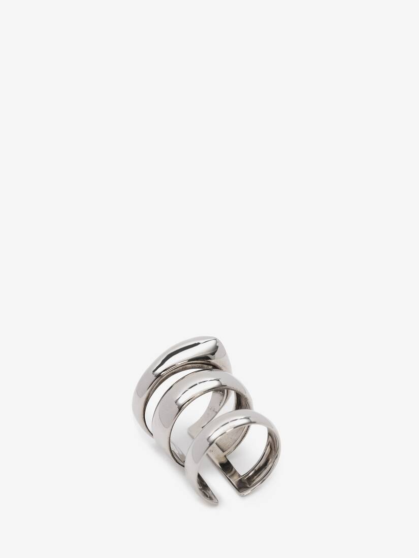 Short Stacked Ring in Antique Silver - 2