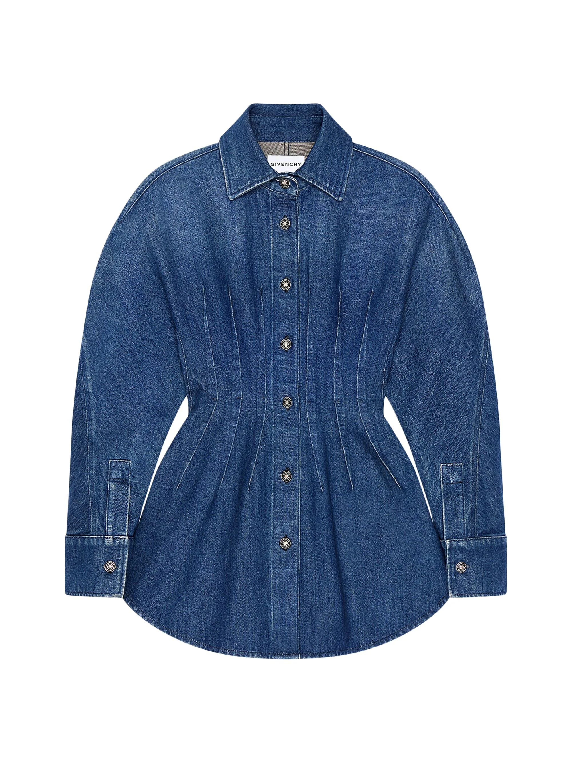 Women's Cocoon Dress in Denim - Medium Blue - 1