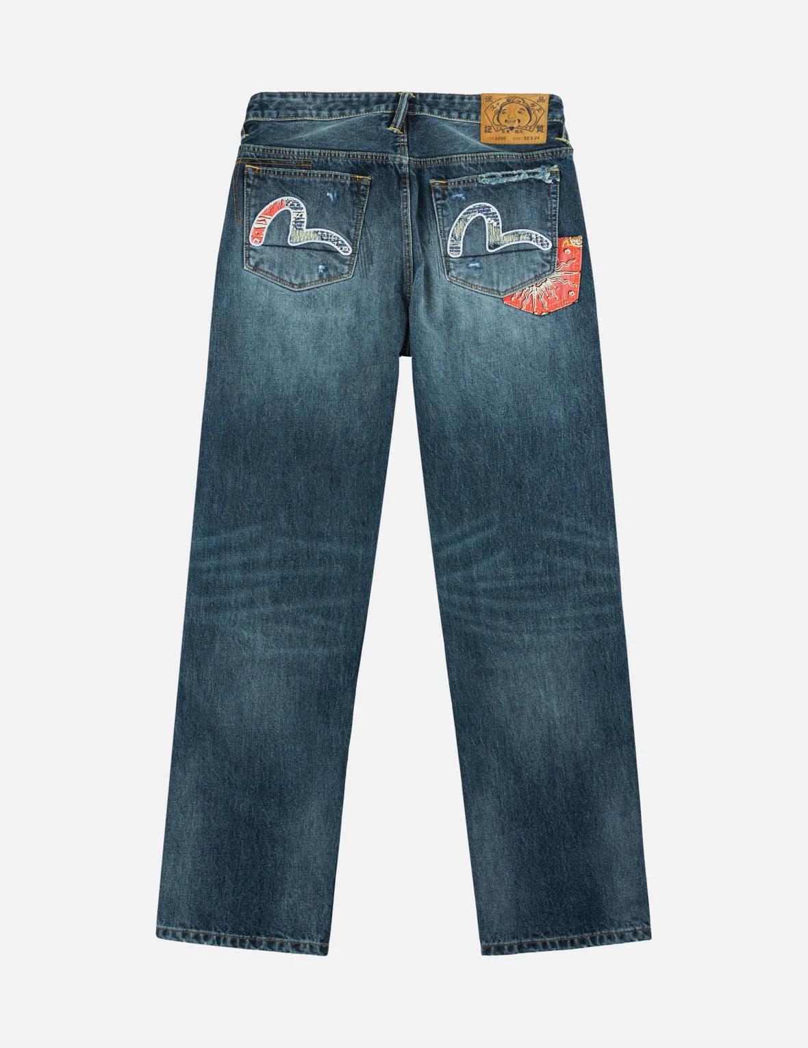 Boro Patchwork Distressed Seagull Pocket Jeans #2020 - 1
