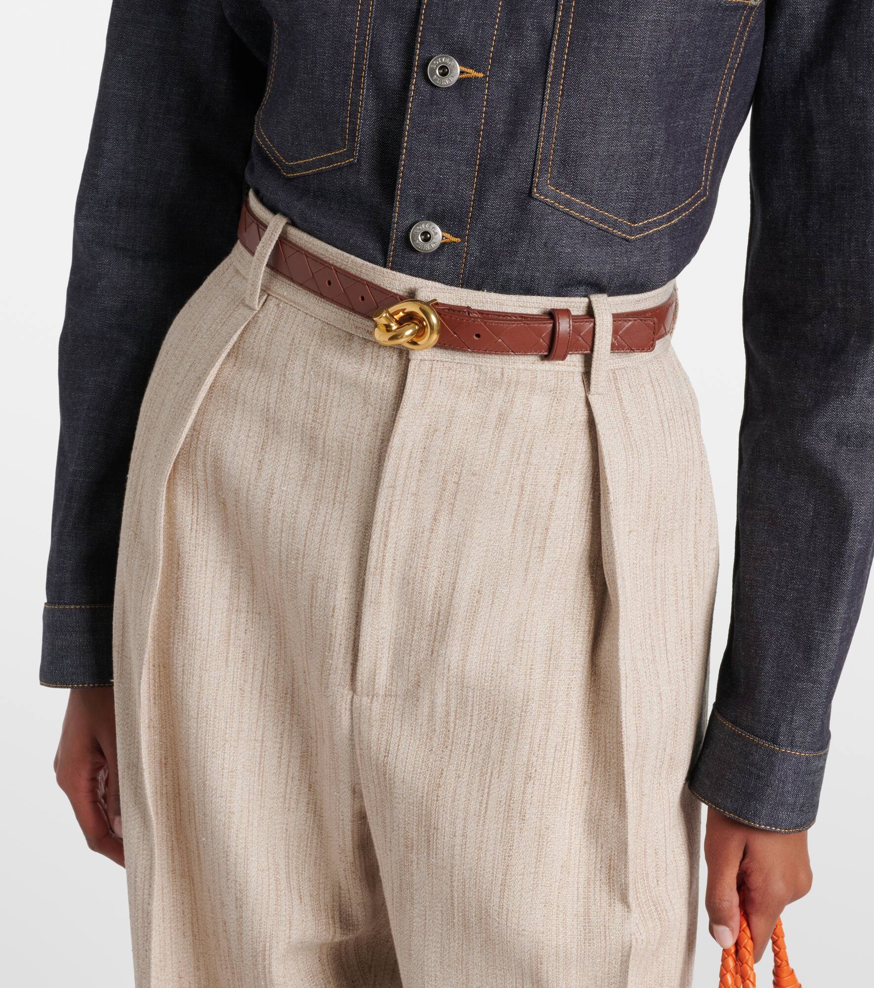 Knot Intrecciato leather belt - 2