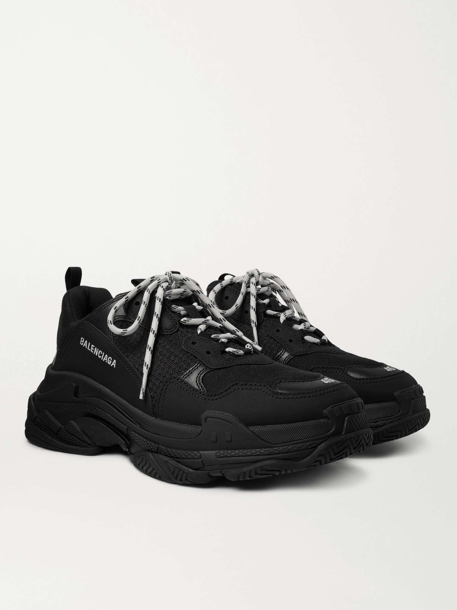 Triple S Mesh, Faux Nubuck and Faux Leather Sneakers - 4