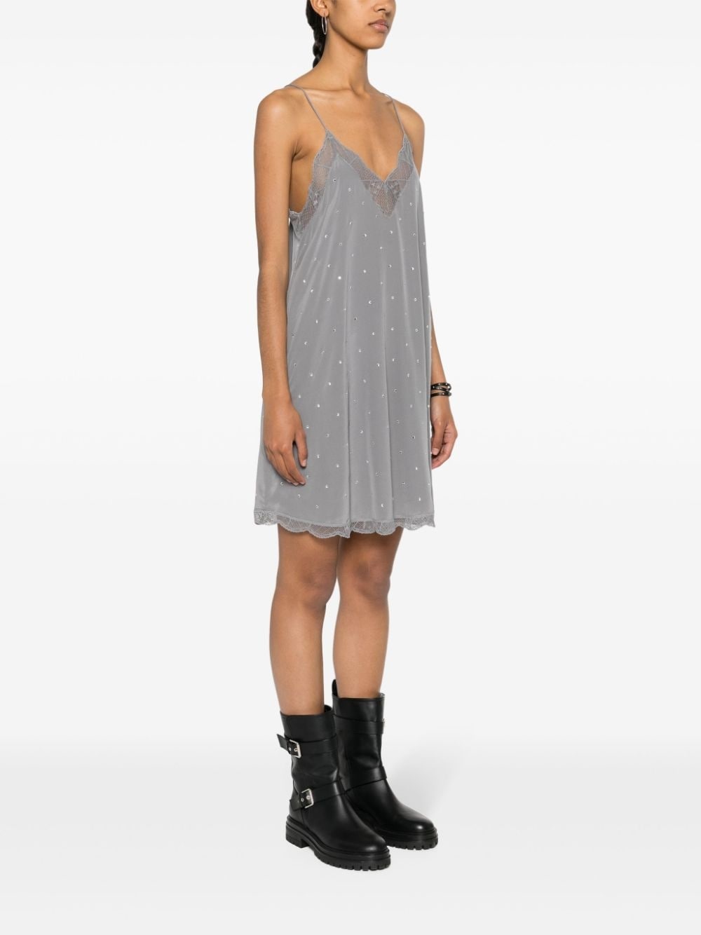 Ristyz rhinestone-embellished mini dress - 3