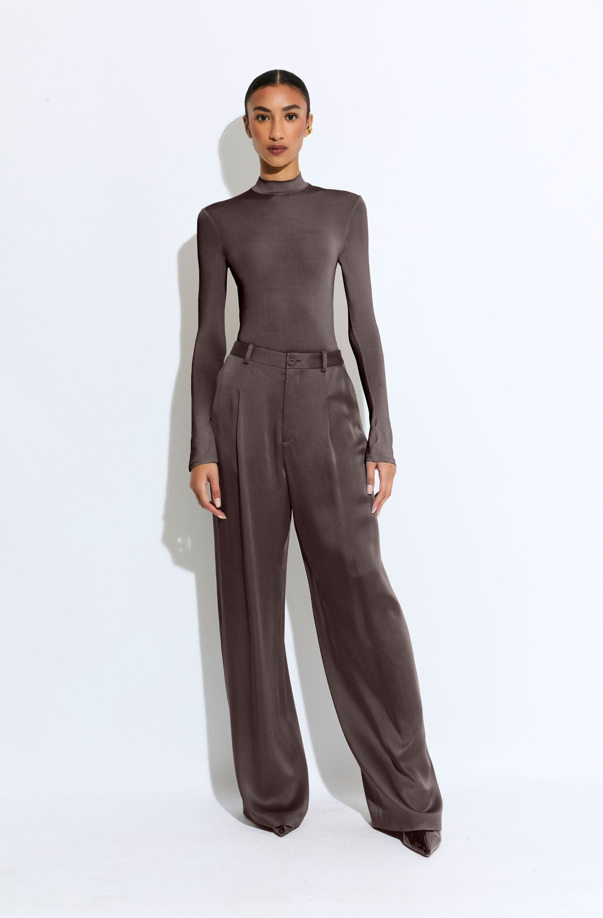 Satin Relaxed Pleated Pant - 2