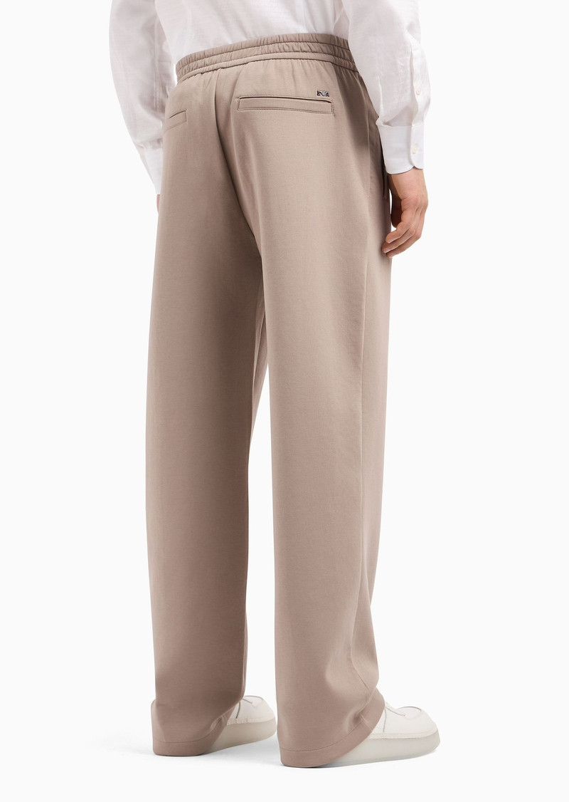 Double-jersey trousers with crease and stretch ankle cuffs 3
