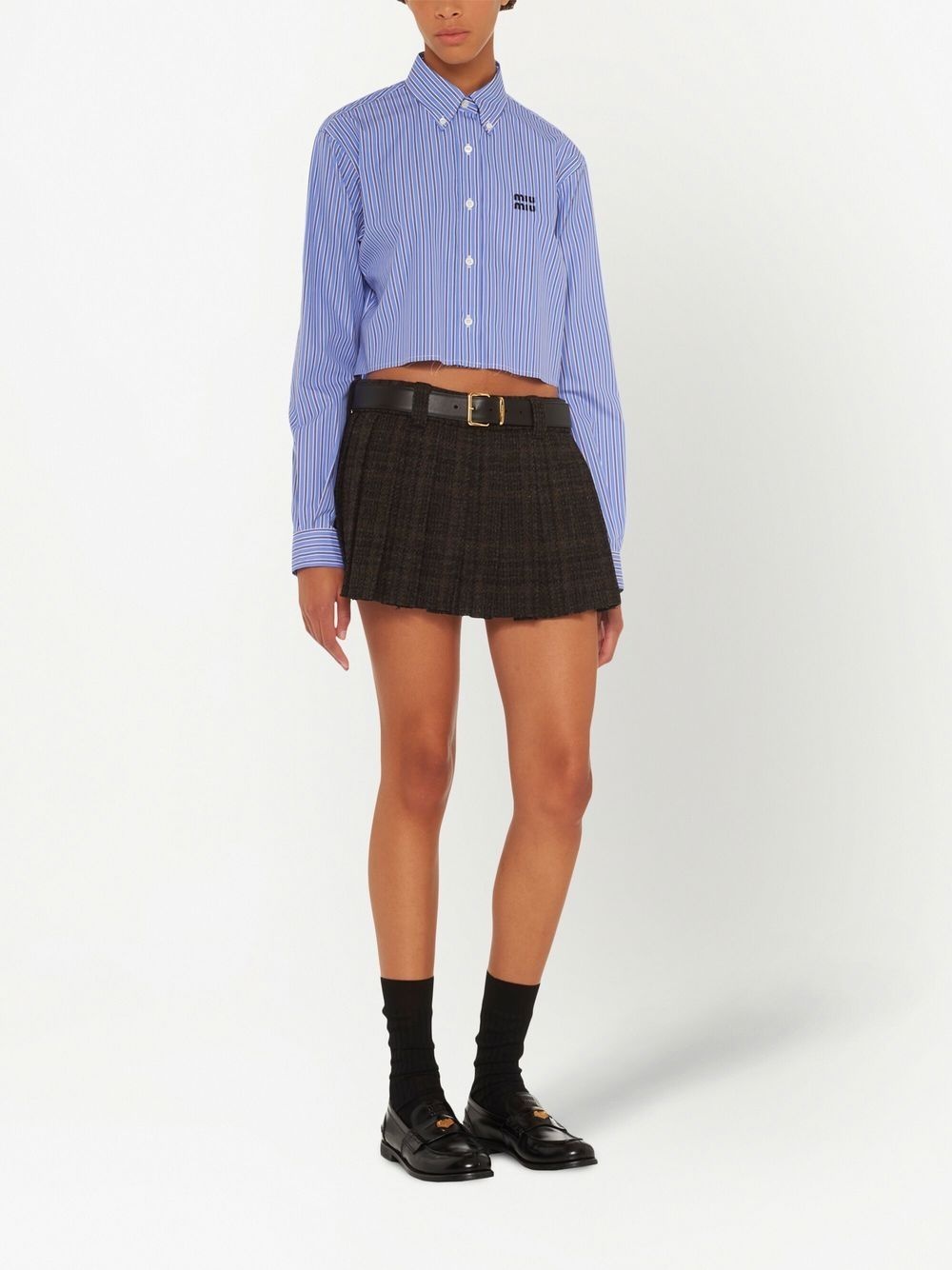 plaid wool miniskirt - 2