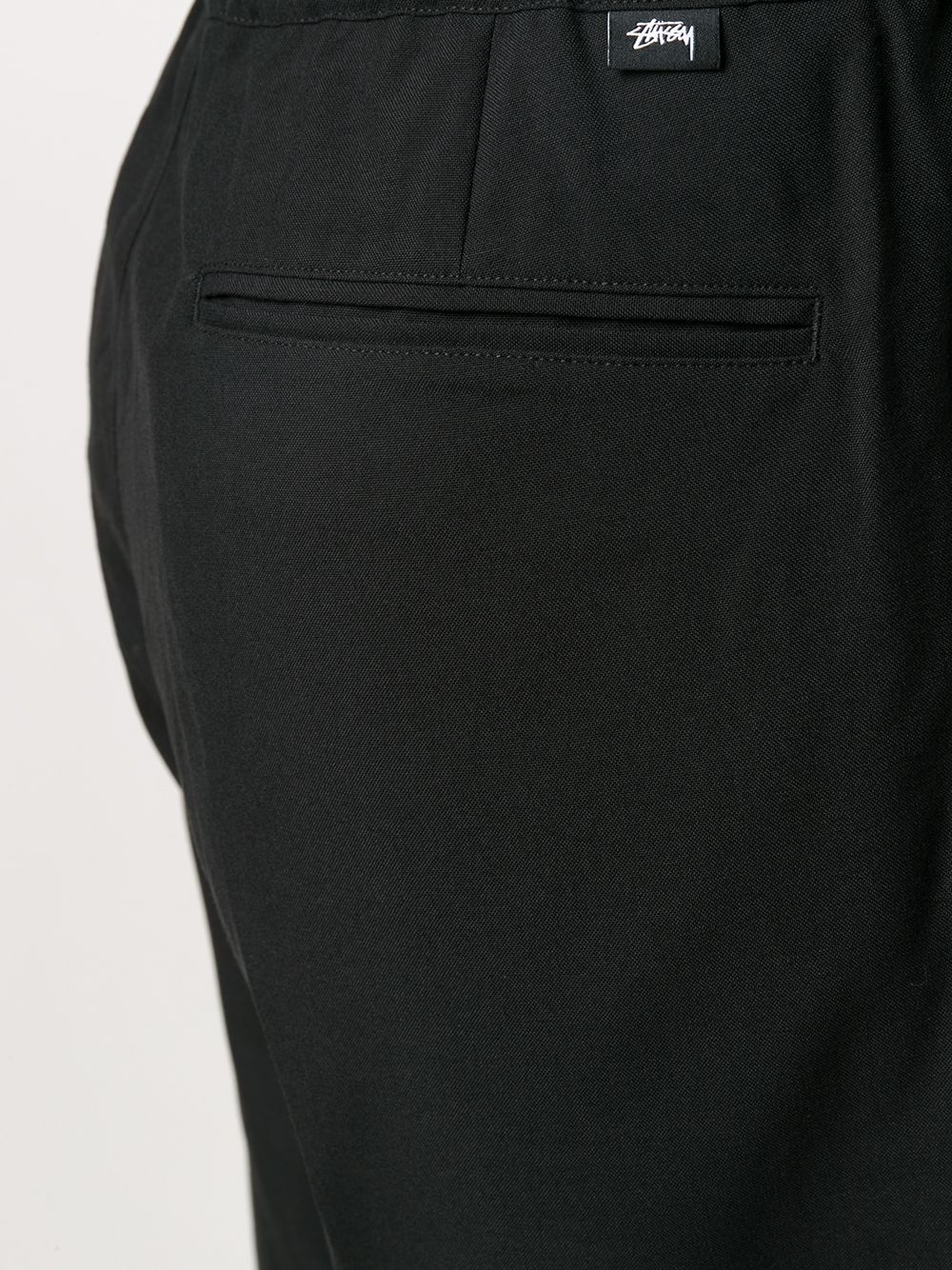 elasticated-waist straight-leg trousers - 5