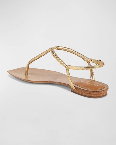 VERONICA BEARD Amelia Metallic Thong Slingback Sandals outlook