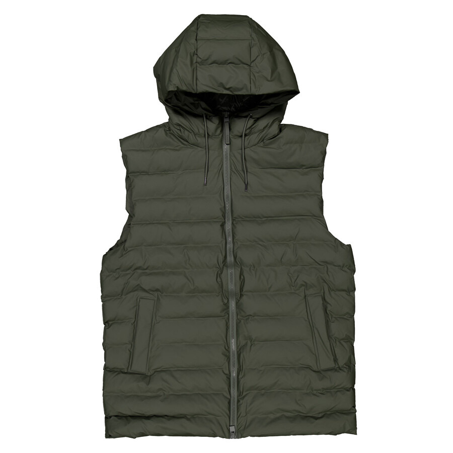 Rains Adjustable Hood Drawstring Sleeveless Jacket - 5