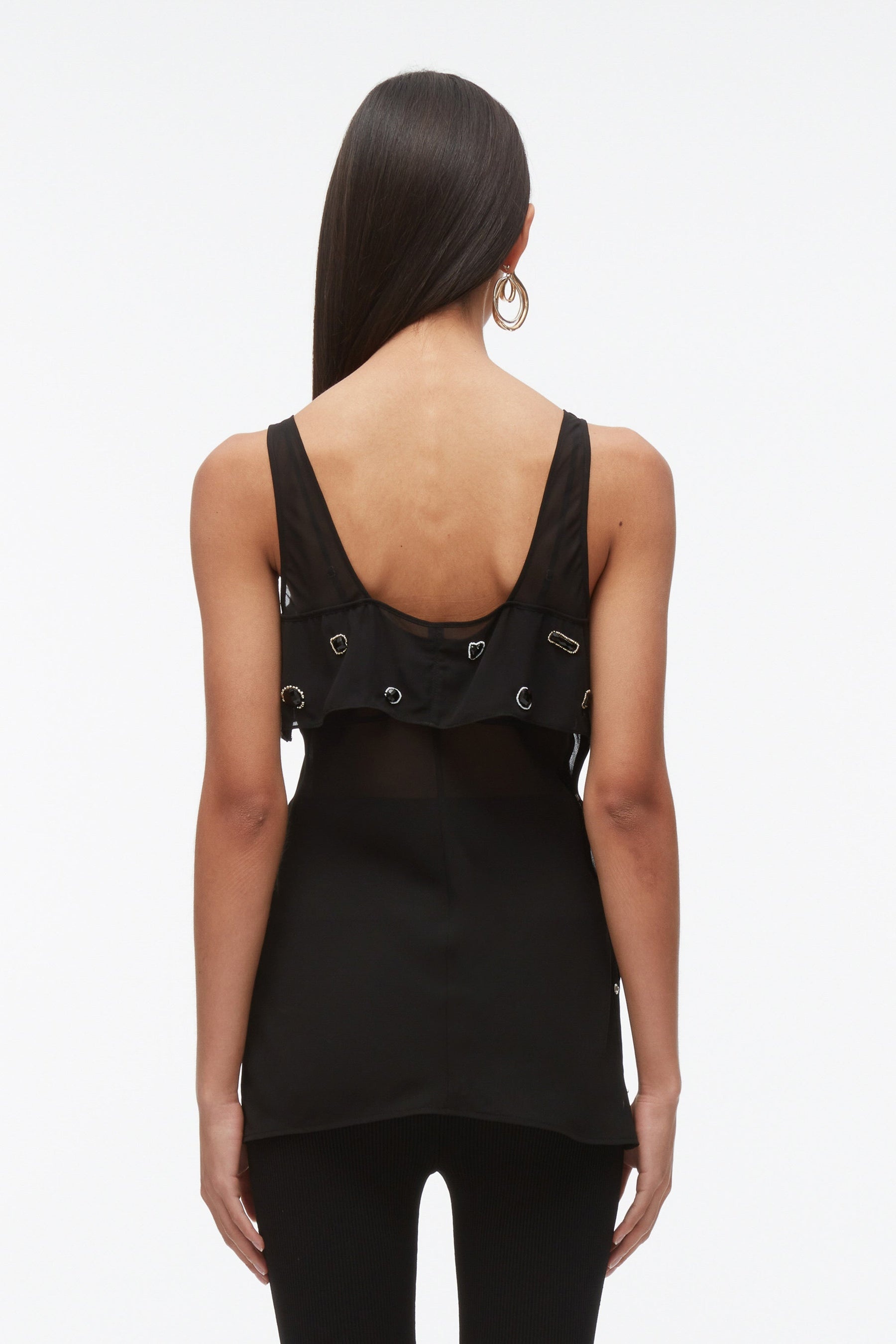 Halo Embroidered Chiffon Cami - 4
