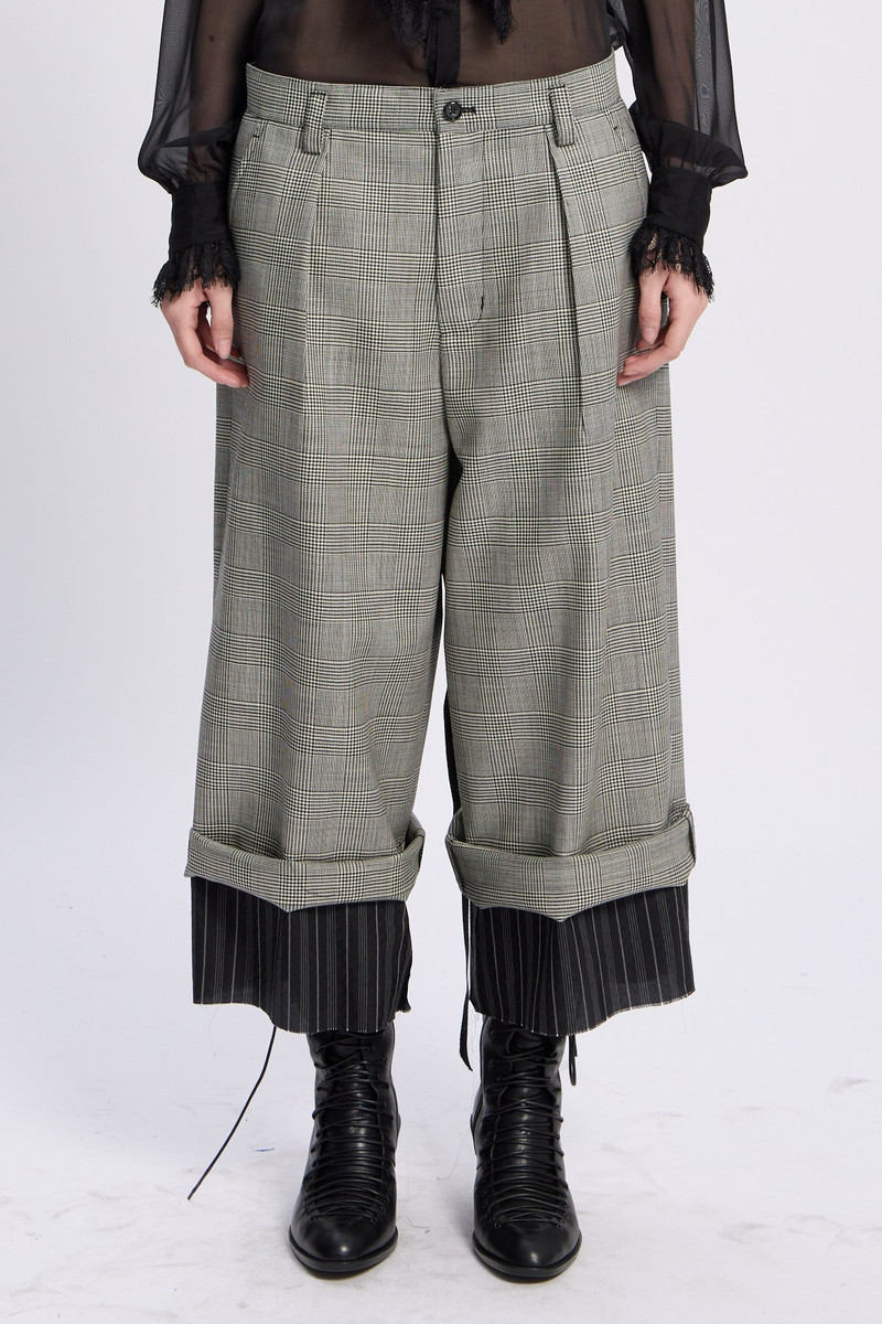 Helse Wide Leg Cropped Trousers With Lining Cuffs 1