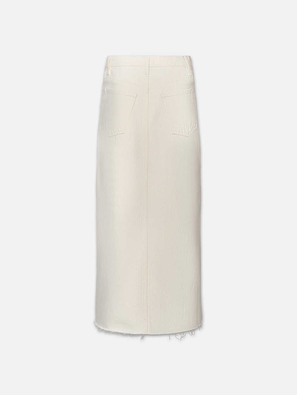 The Midaxi Skirt Angled Seam Raw After in Ecru - 3