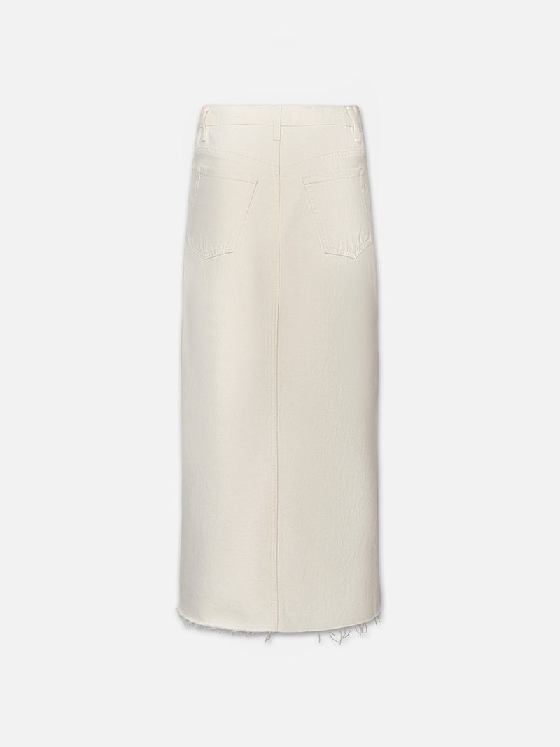 FRAME The Midaxi Skirt Angled Seam Raw After in Ecru outlook