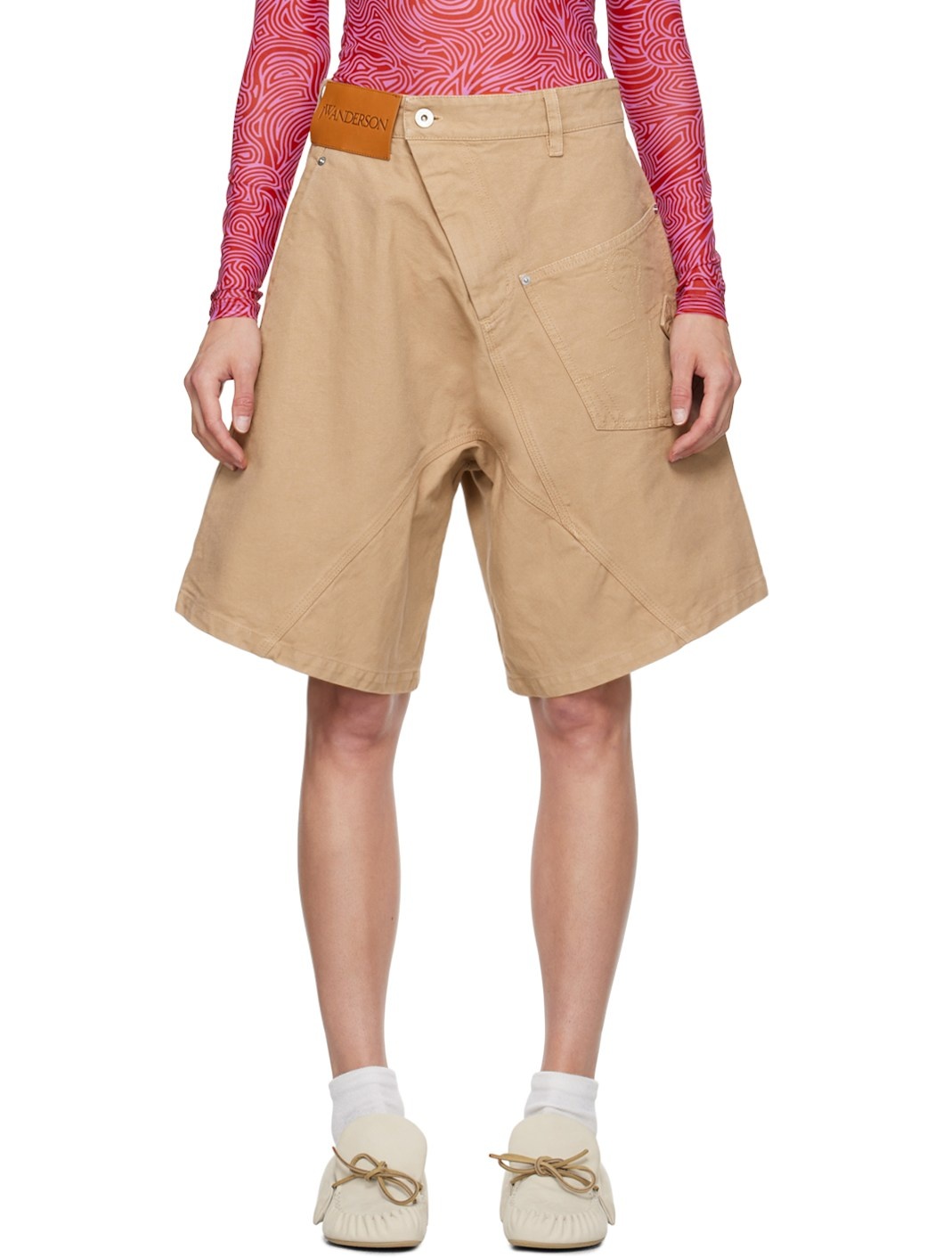 Tan Twisted Workwear Shorts - 1