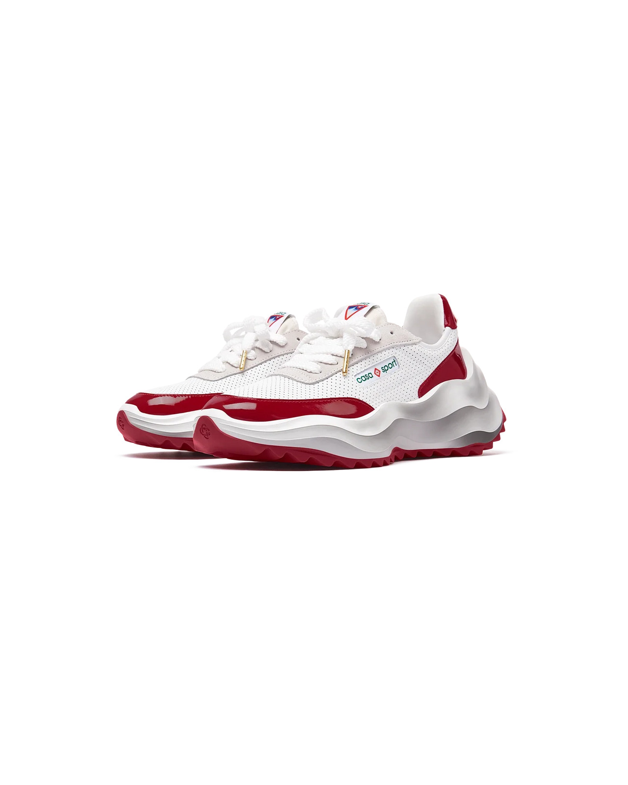 Mens Atlantis White & Haute Red Sneaker - 6
