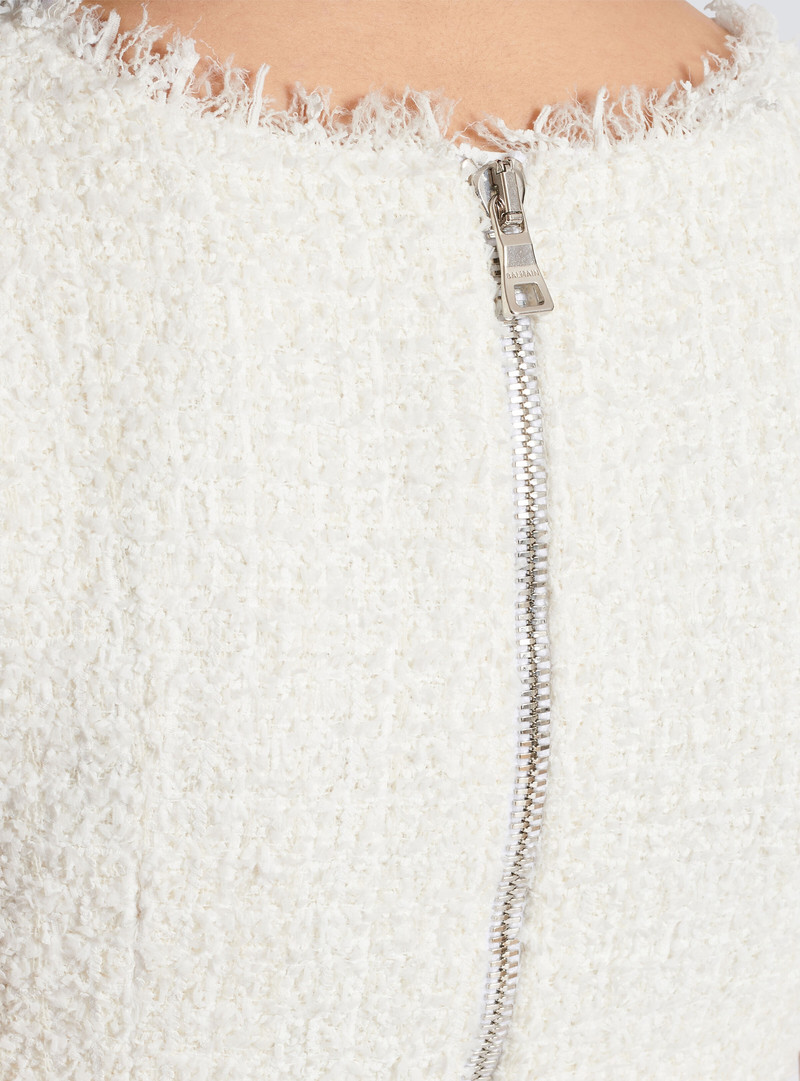 Baroque strappy tweed top 8