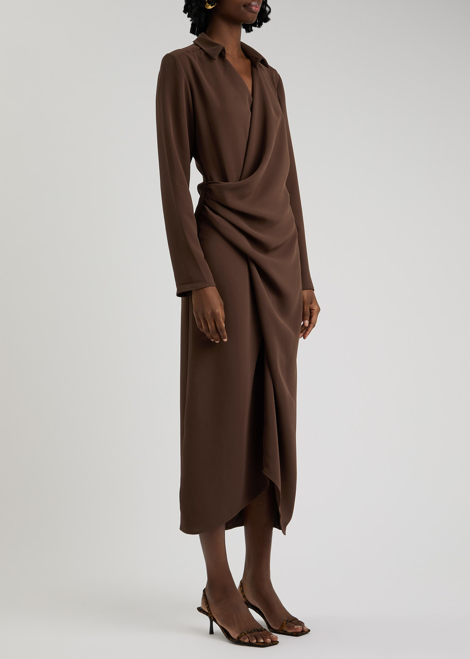 Paris Georgia Simone Draped Midi Shirt Dress - 2