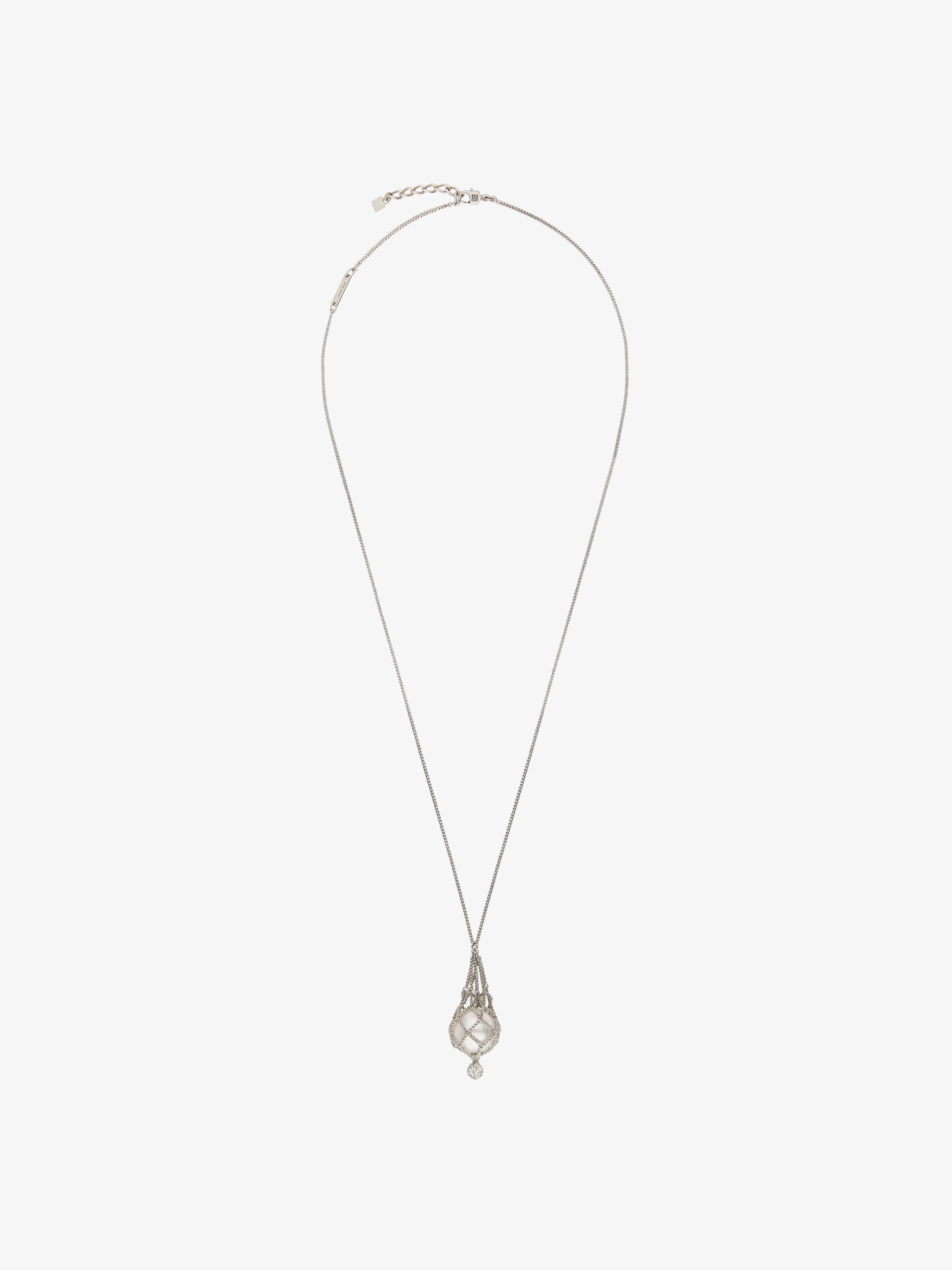 PEARLING NECKLACE IN METAL WITH PEARLS AND CRYSTALS - 2