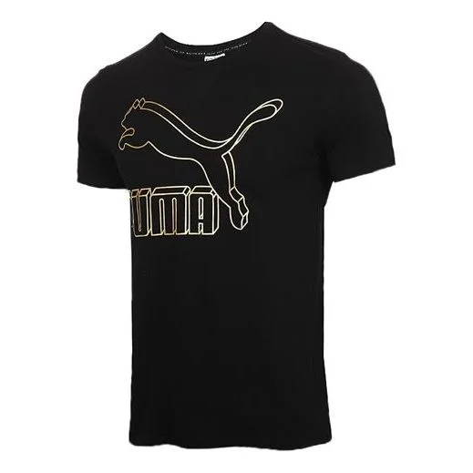 PUMA Classics Logo Tee Living Series Short Sleeve Black 596535-66 - 1