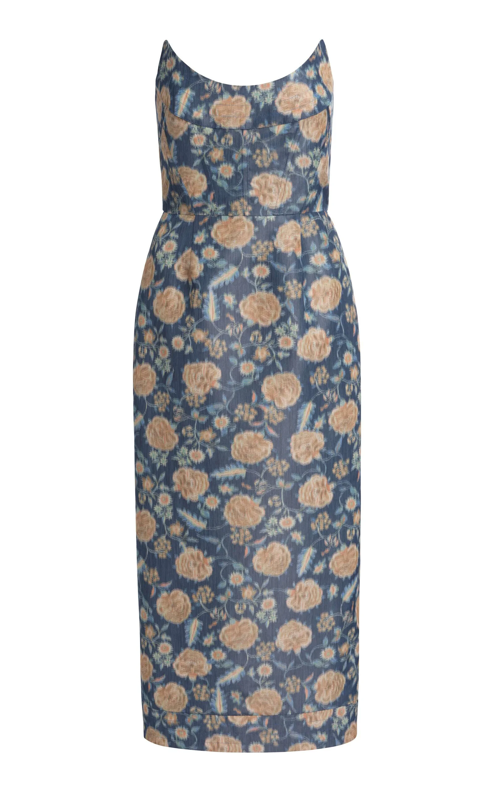 Cypress Dusk Marigold Ikat Midi Dress - 1