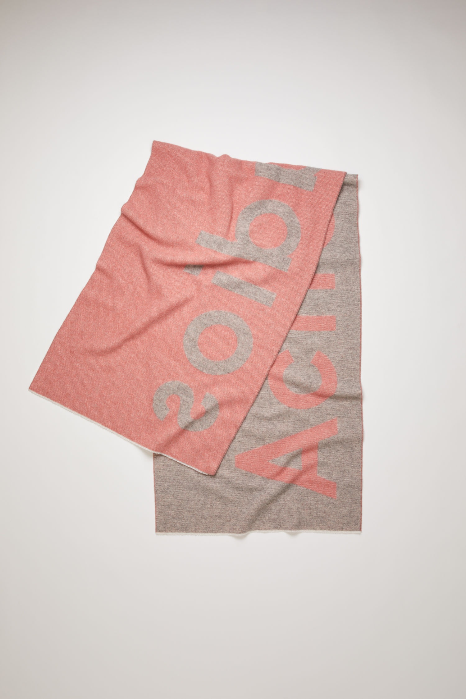 Logo-jacquard scarf grey/pink - 4